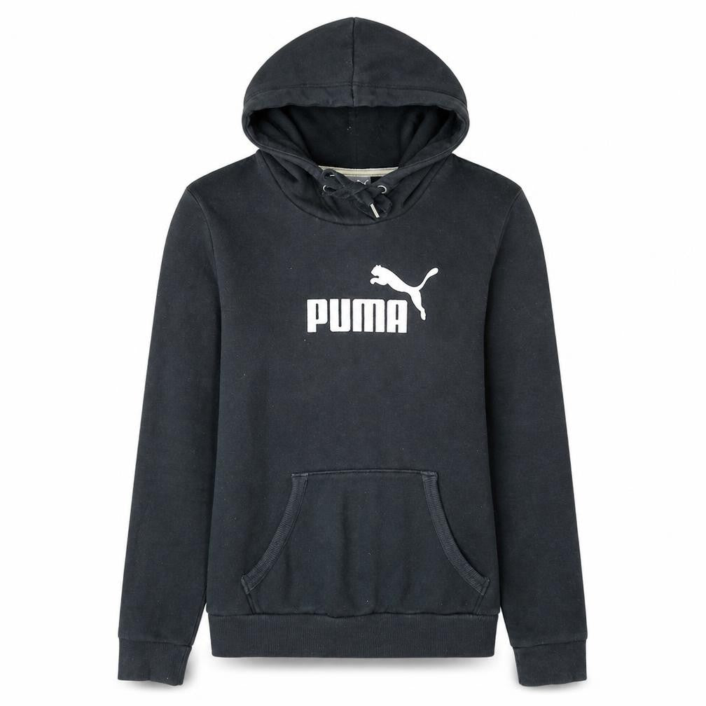 Puma Womens Black Pullover Hoodie Size 12 Hooded Sweatshirt