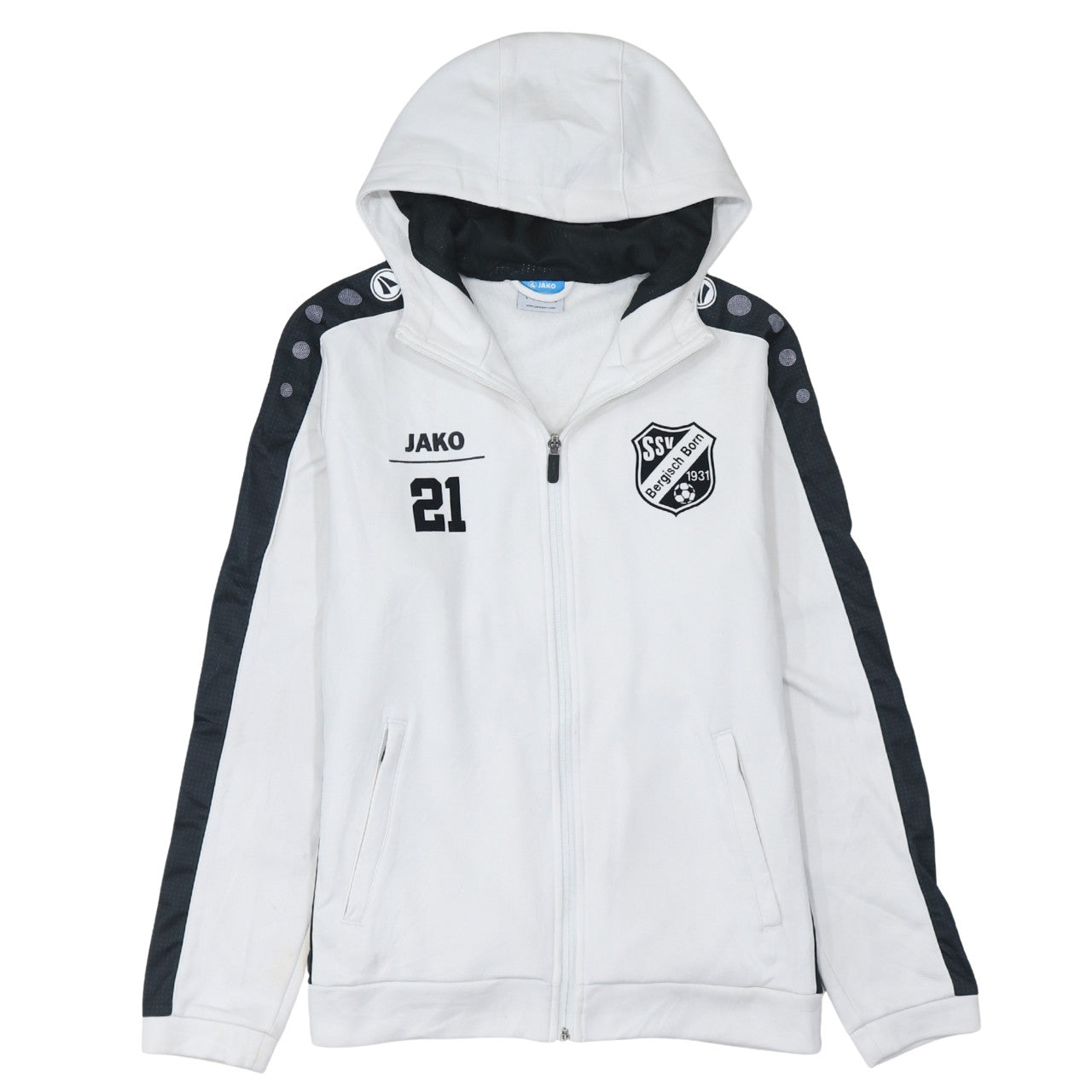 Jako Men's White SSV Bergisch Born Full Zip Hoodie Size S