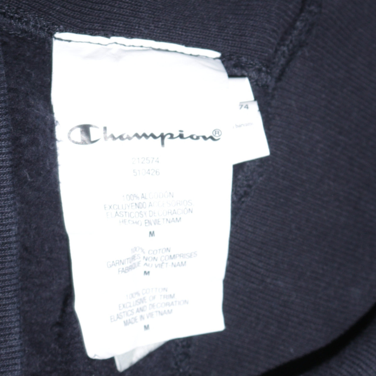 Champion Men's Black Medium Pullover Hoodie Embroidered Logo