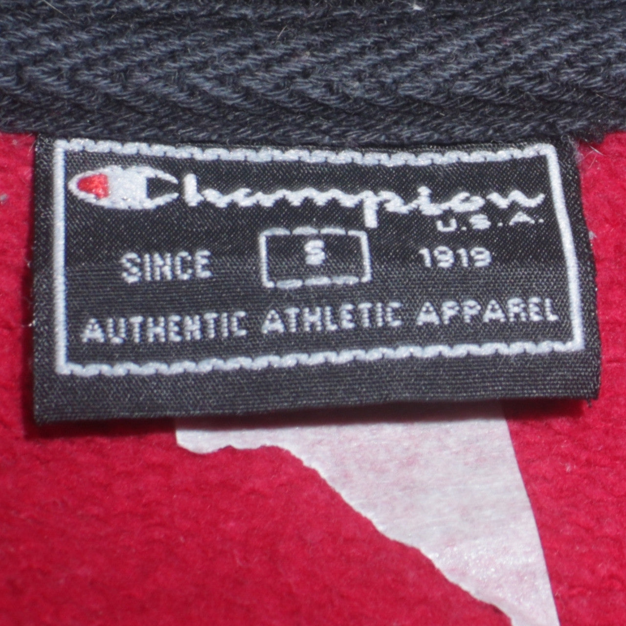 Champion Men's Red 1/4 Zip Collared Fleece Sweatshirt Size S