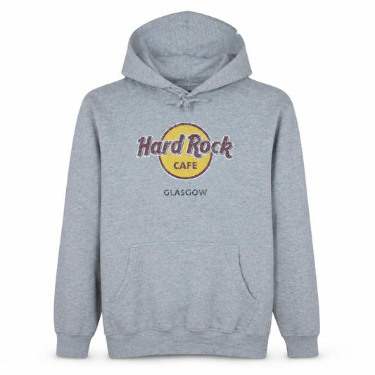 Hard Rock Cafe Glasgow Men’s Grey Pullover Hoodie Size L