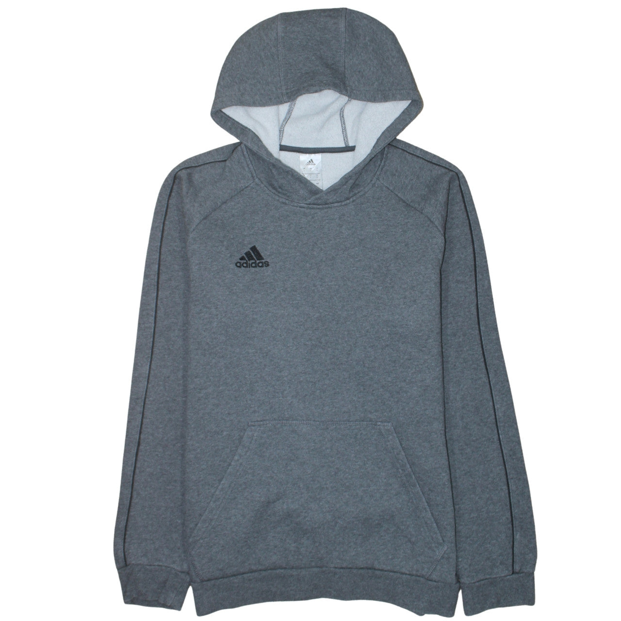 Adidas Men's Grey Pullover Hoodie L Regular Fit Fleece Sweatshirt