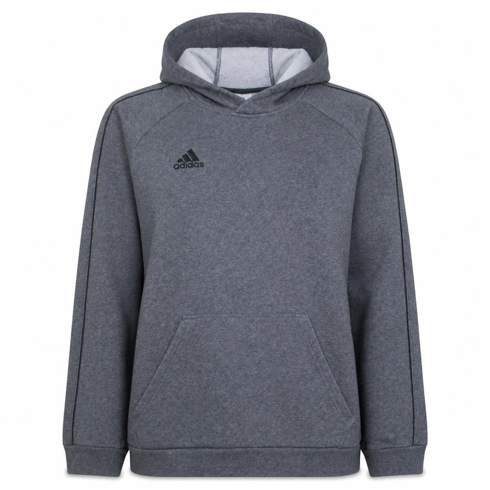 Adidas Men's Grey Pullover Hoodie L Regular Fit Fleece Sweatshirt