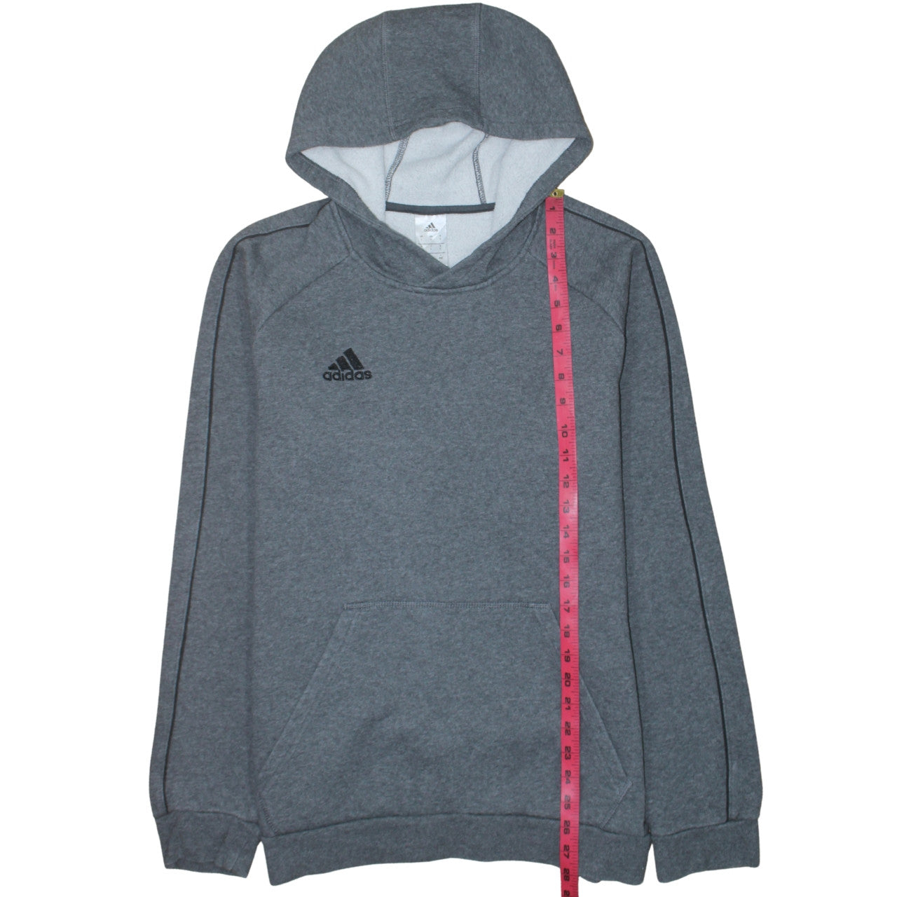 Adidas Men's Grey Pullover Hoodie L Regular Fit Fleece Sweatshirt