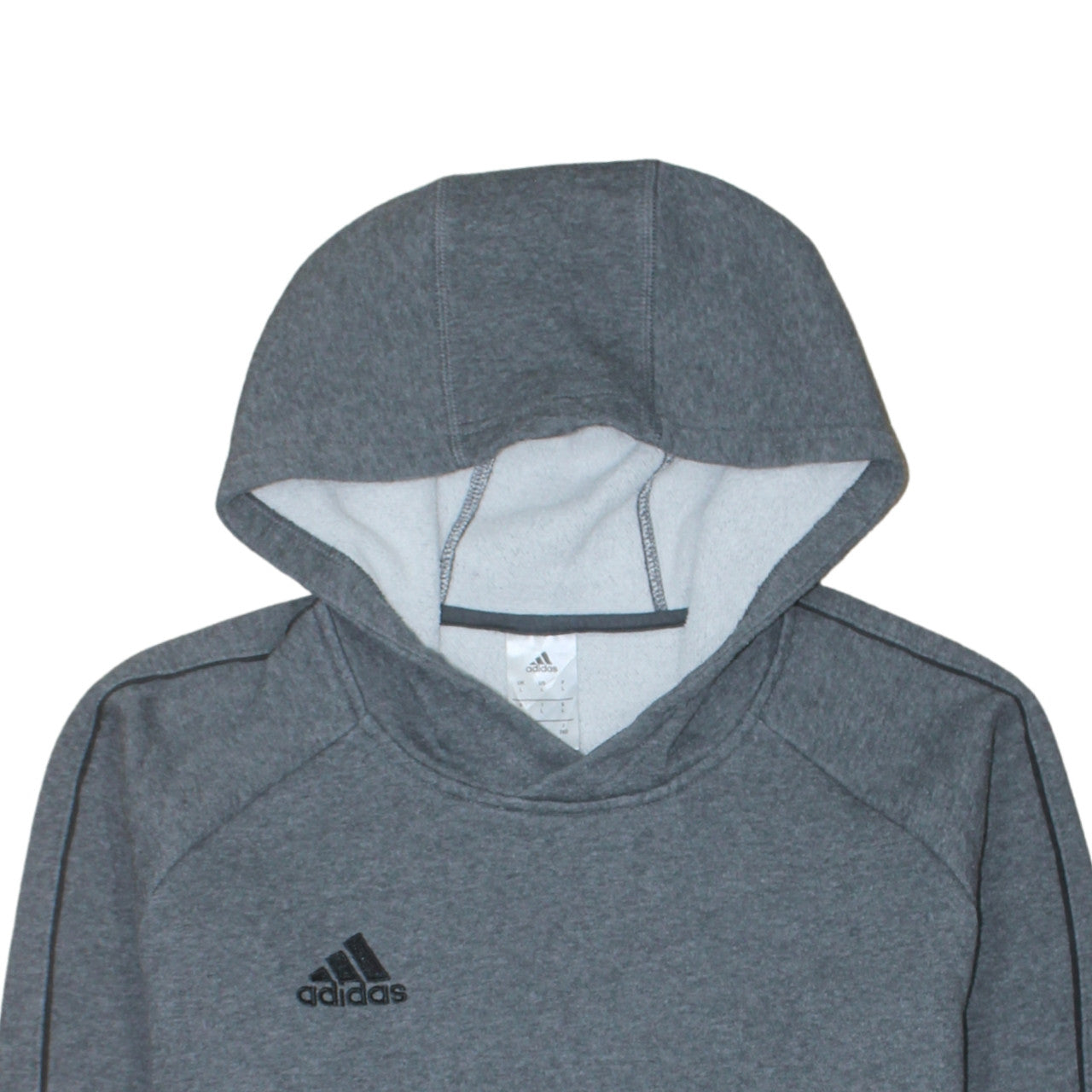 Adidas Men's Grey Pullover Hoodie L Regular Fit Fleece Sweatshirt