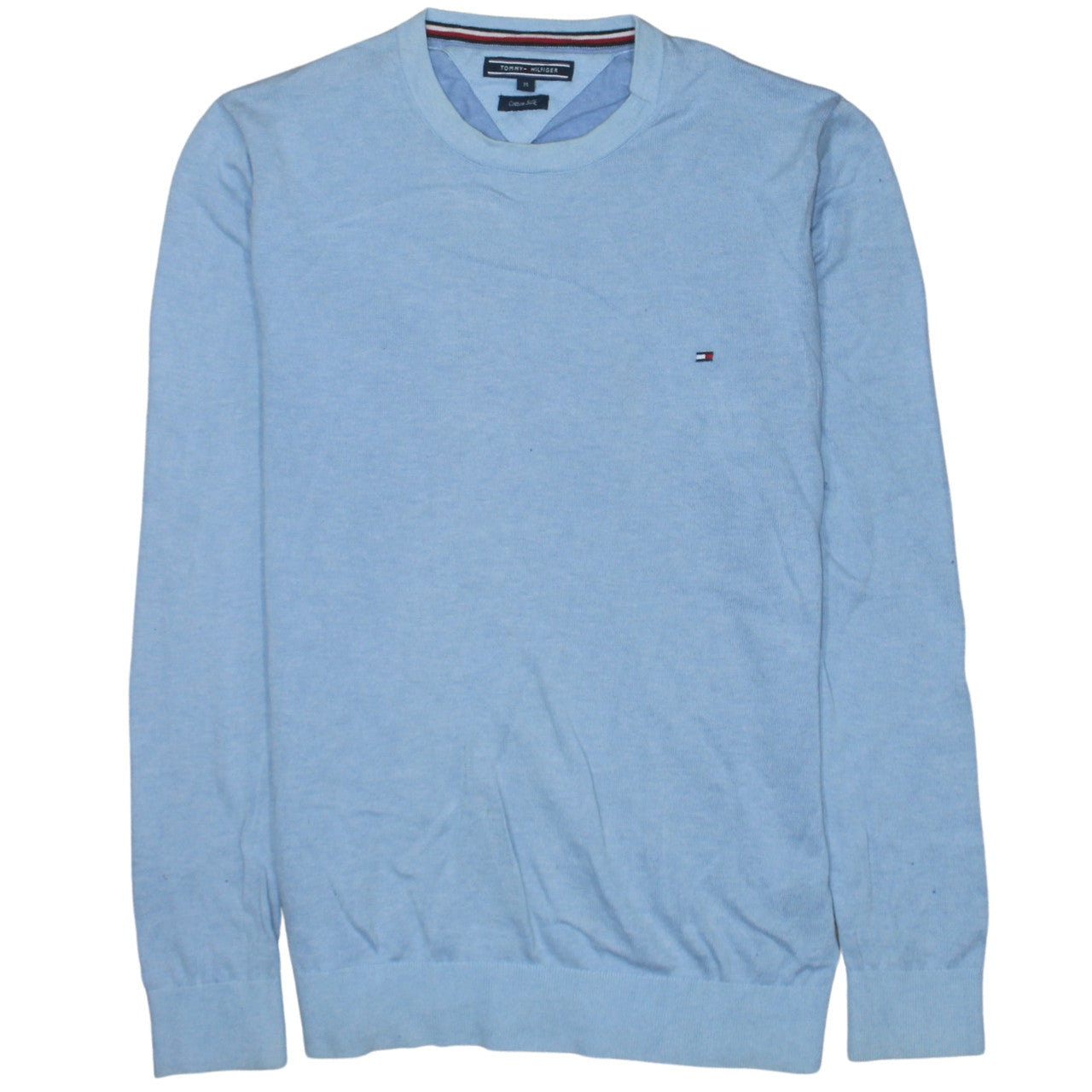 Tommy Hilfiger Men's Blue Cotton Silk Pullover Jumper M