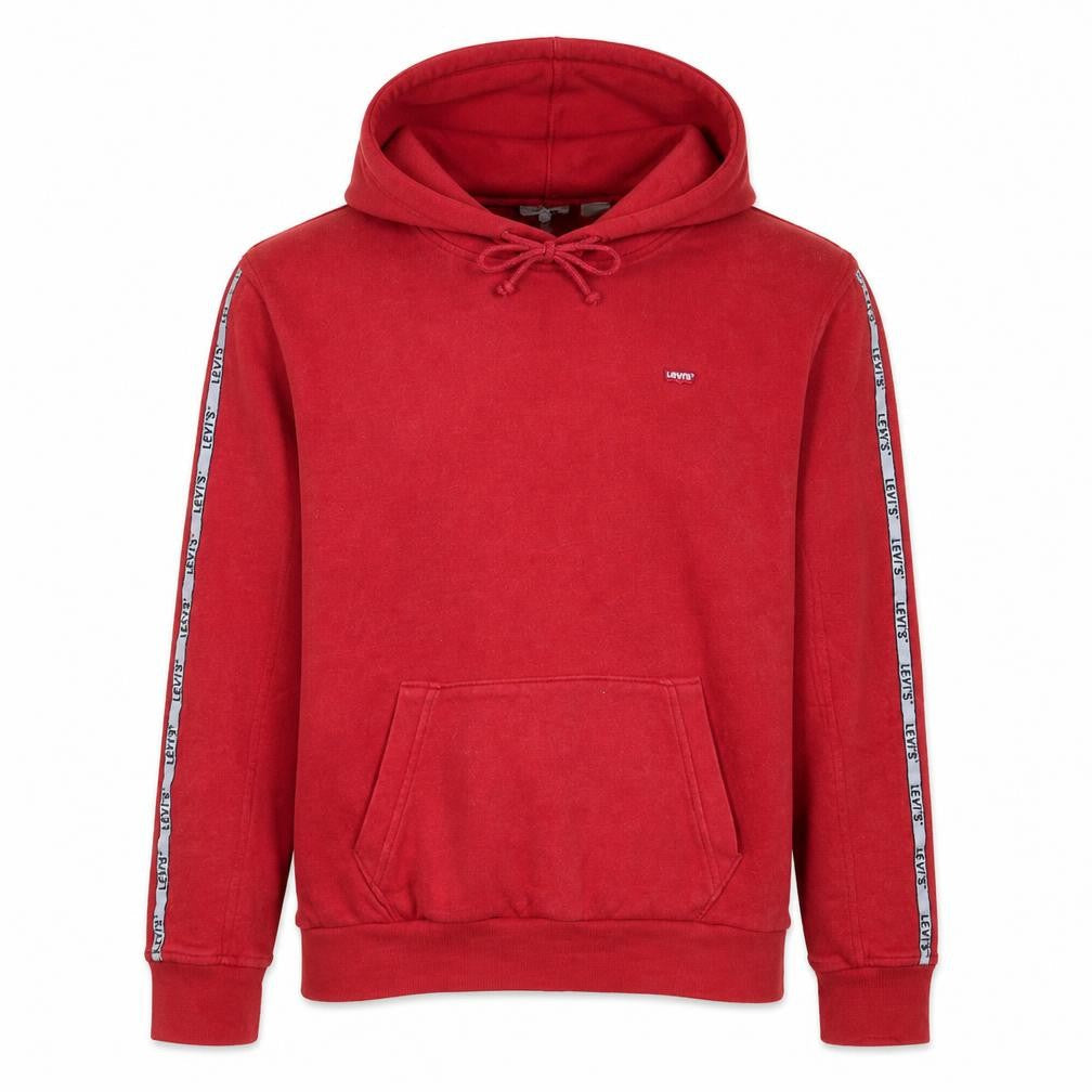 Levi's Men's Red XS Pullover Hoodie with Logo Tape Detail