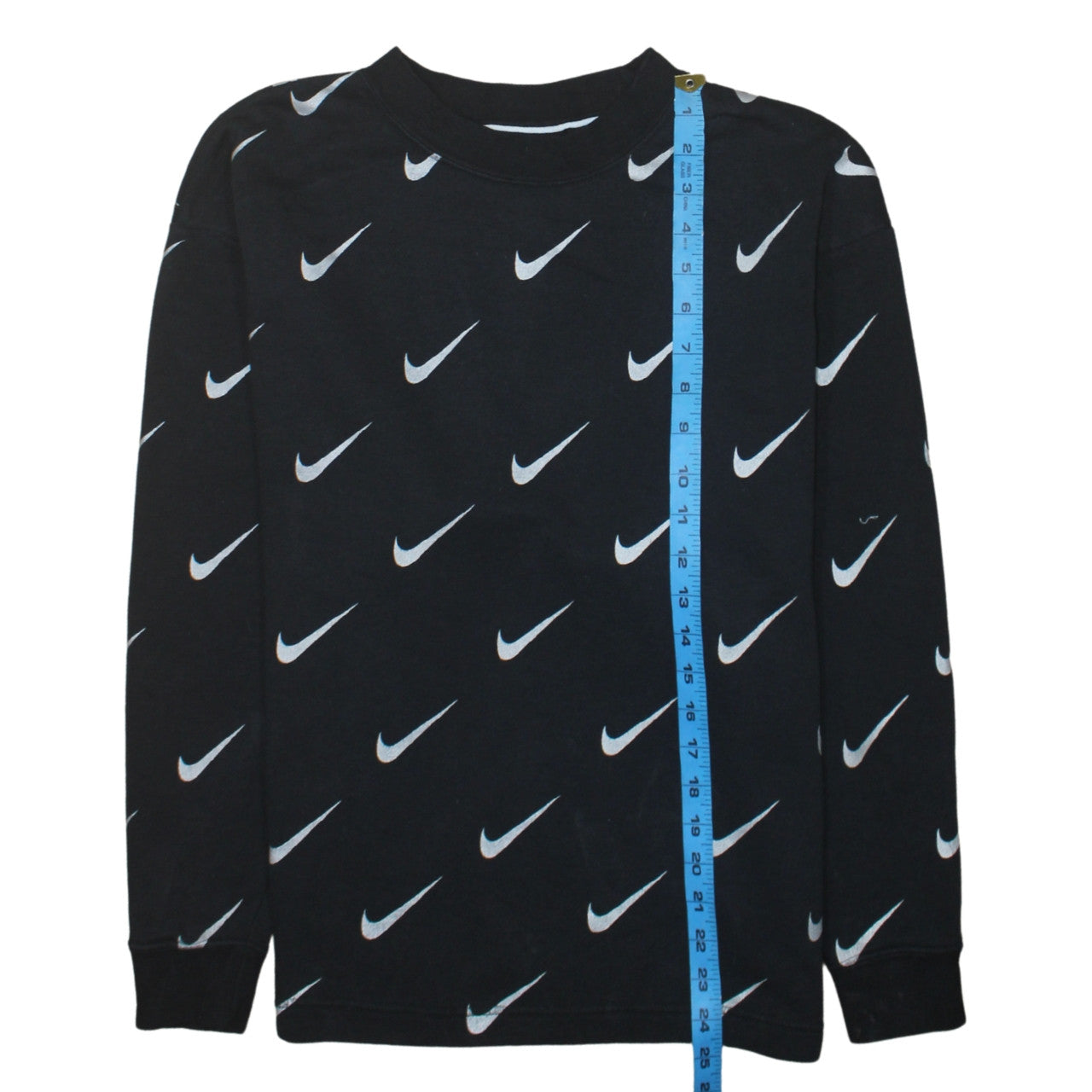 Nike Womens Black XS Pullover Sweatshirt with Allover Logo Print