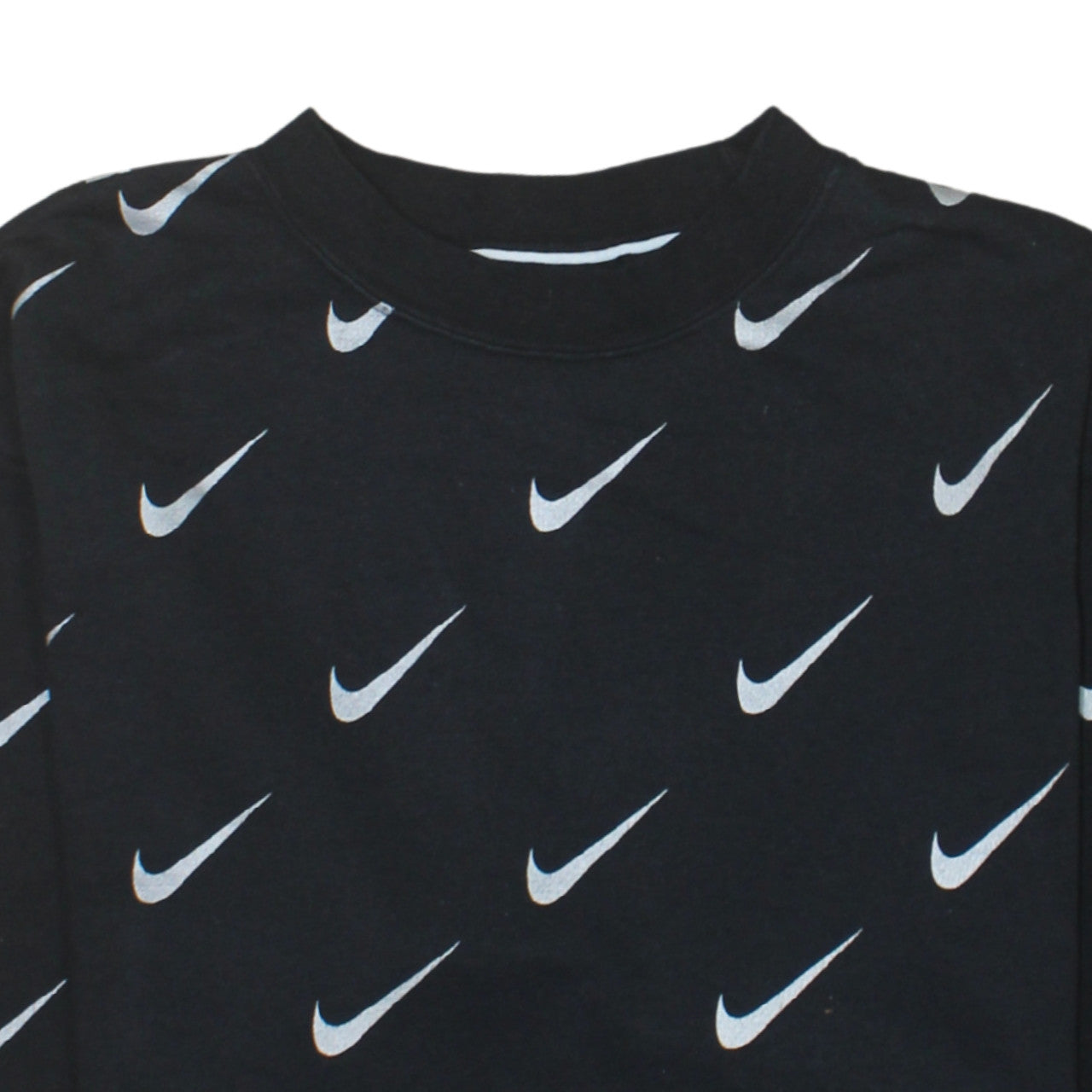 Nike Womens Black XS Pullover Sweatshirt with Allover Logo Print