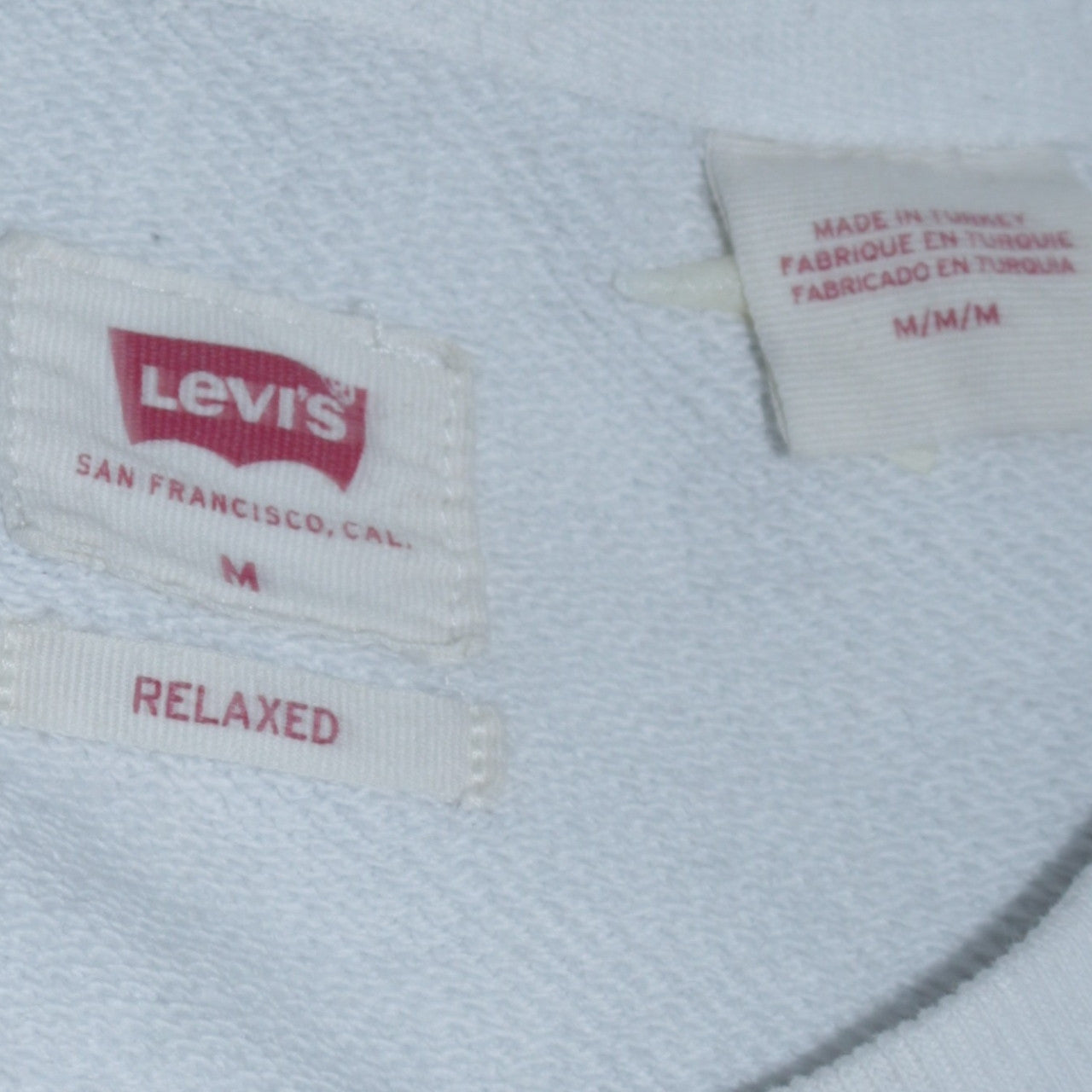 Levi's Womens White Relaxed Fit Logo Sweatshirt Size M