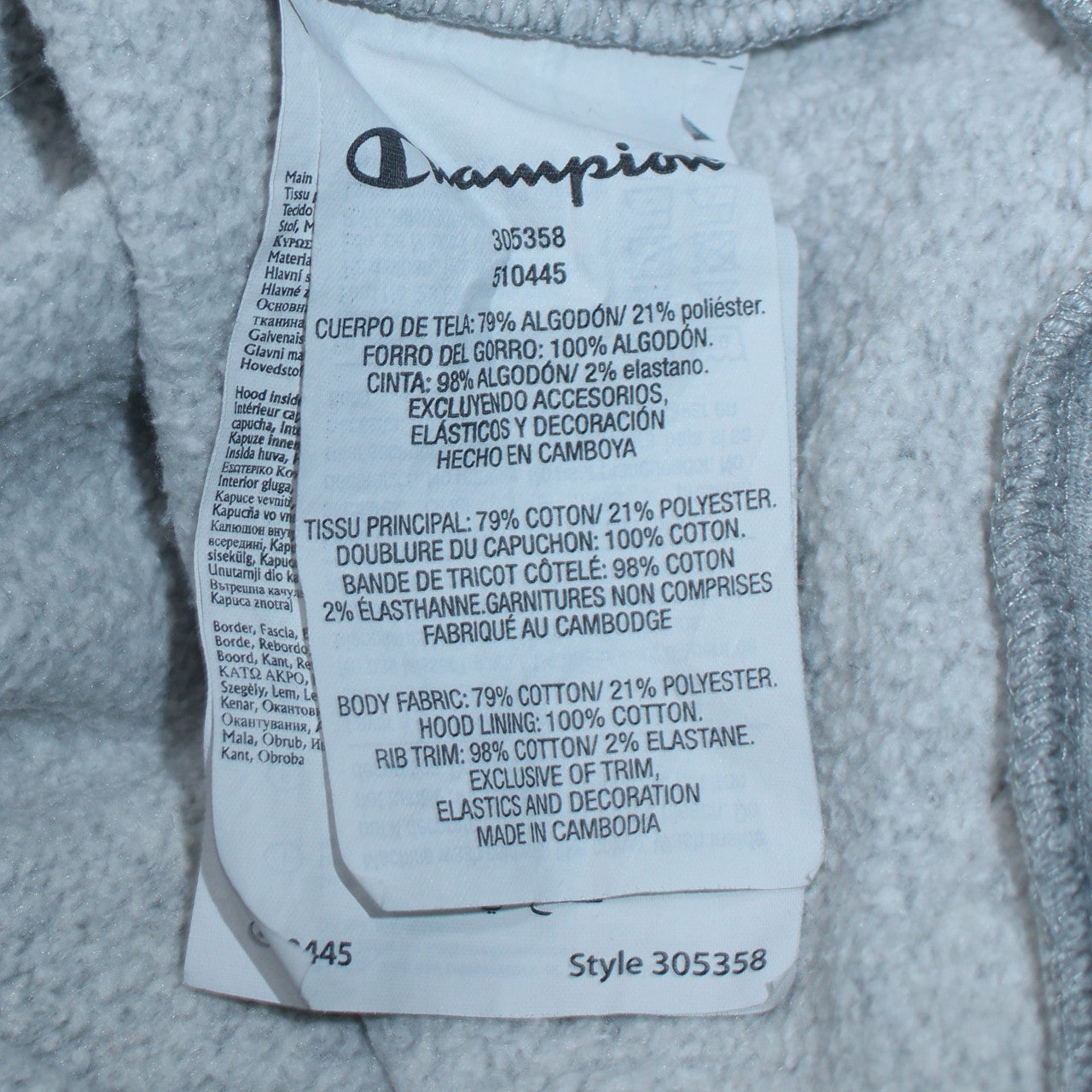 Champion Boys Grey Pullover Hoodie Large 11-12 Years Classic Logo Sweatshirt