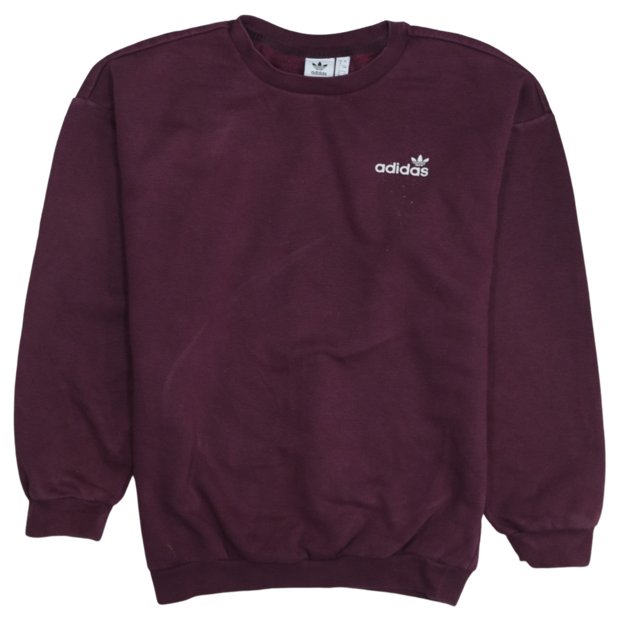 Adidas Womens Burgundy Crew Neck Sweatshirt Size 8 Regular Fit