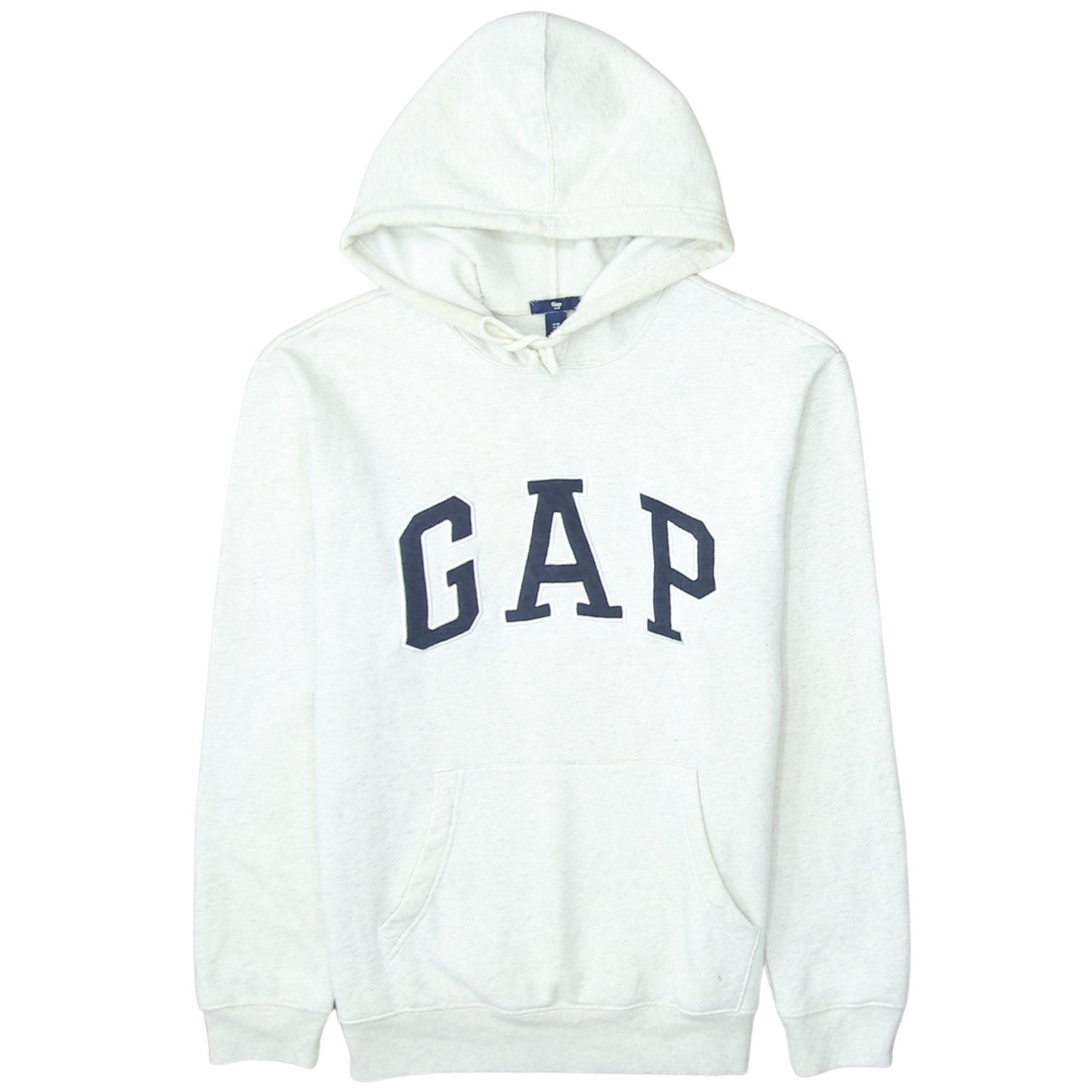 GAP Women Beige Hooded Pullover Sweatshirt Medium Cotton Fleece