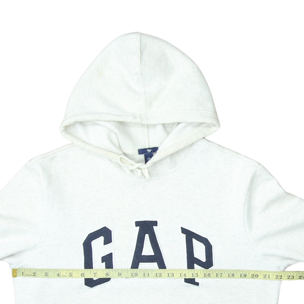 GAP Women Beige Hooded Pullover Sweatshirt Medium Cotton Fleece