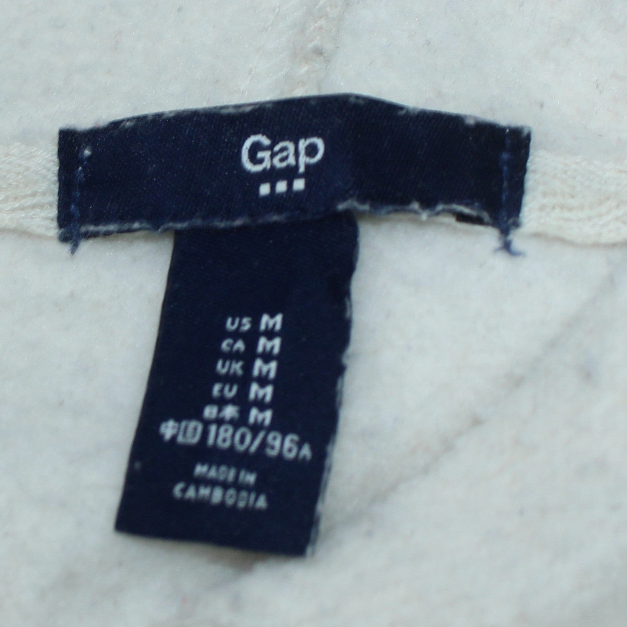 GAP Women Beige Hooded Pullover Sweatshirt Medium Cotton Fleece
