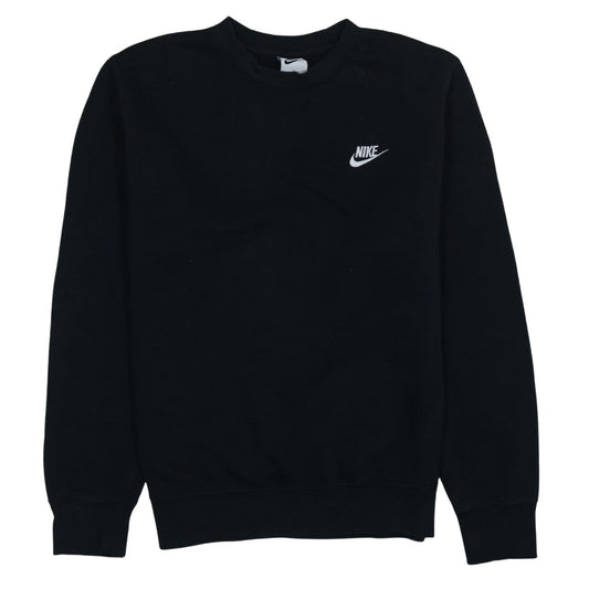 Nike Men's Black Small Crew Neck Pullover Fleece Sweatshirt
