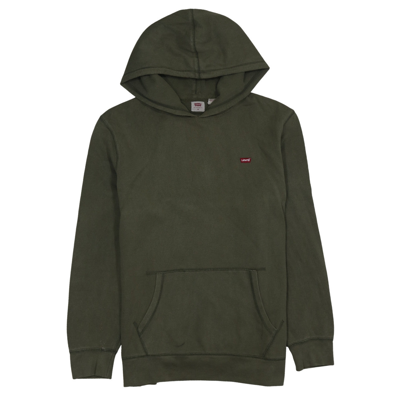 Levi's Men's Green Pullover Hoodie Size M Logo Fleece Sweatshirt