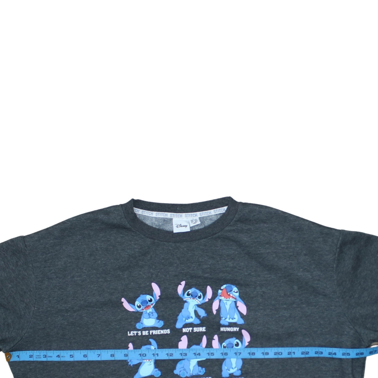 Disney Women’s Grey Stitch Sweatshirt Lilo & Stitch Graphic Print Size L