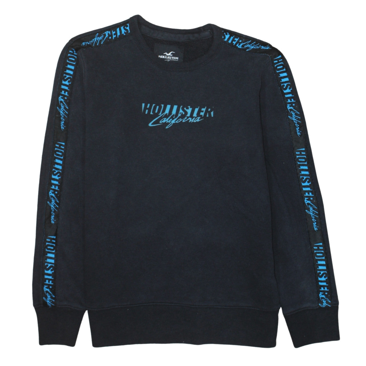 Hollister Mens Black XS Crew Neck Graphic Print Sweatshirt