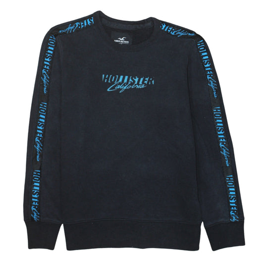 Hollister Mens Black XS Crew Neck Graphic Print Sweatshirt