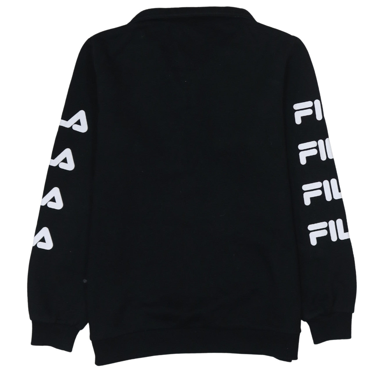 FILA Mens Black XS 1/4 Zip Logo Fleece Sweatshirt