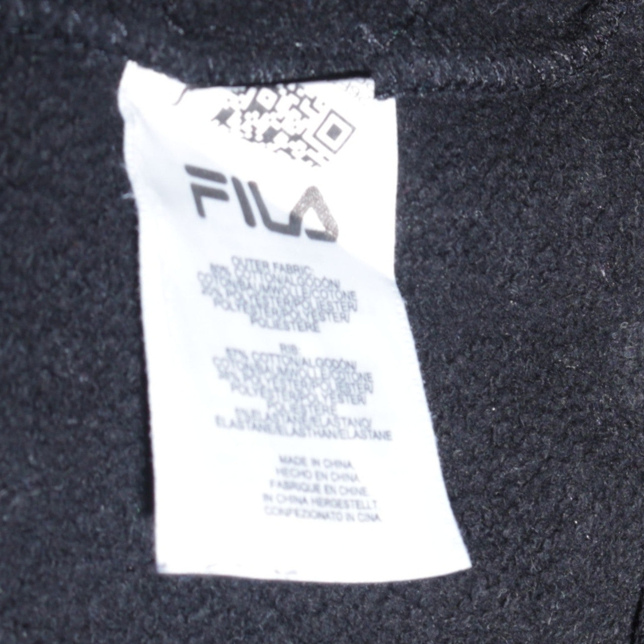FILA Mens Black XS 1/4 Zip Logo Fleece Sweatshirt