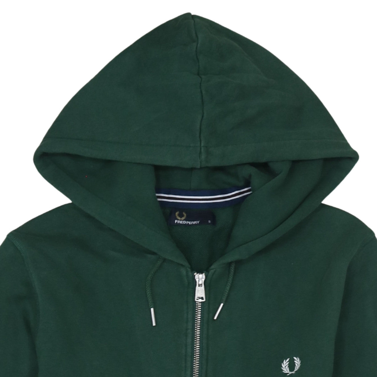 Fred Perry Men’s Green Full Zip Hoodie Small Regular Fit