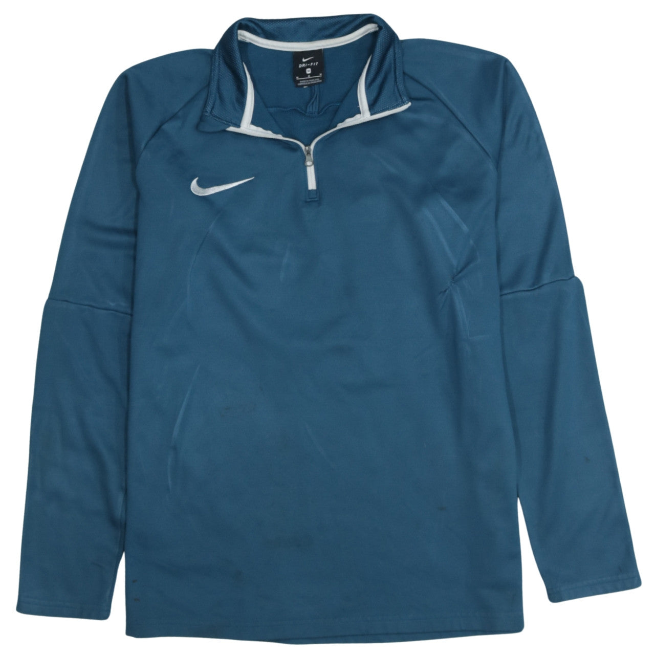 Nike Men's Blue Dri-Fit 1/4 Zip Long Sleeve Sports Sweatshirt M
