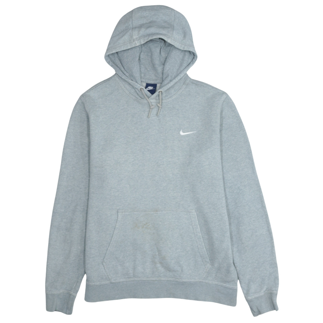 Nike Men's Grey Pullover Hoodie L Logo Fleece Sweatshirt