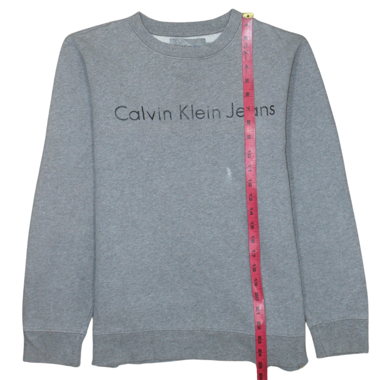 Calvin Klein Jeans Men's Grey Small Pullover Sweatshirt Logo Cotton