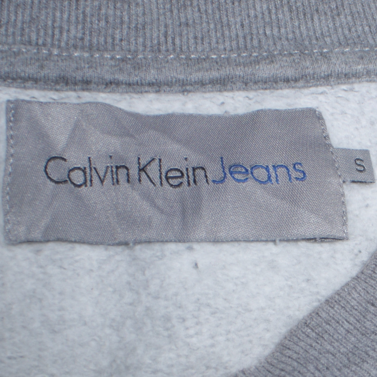 Calvin Klein Jeans Men's Grey Small Pullover Sweatshirt Logo Cotton