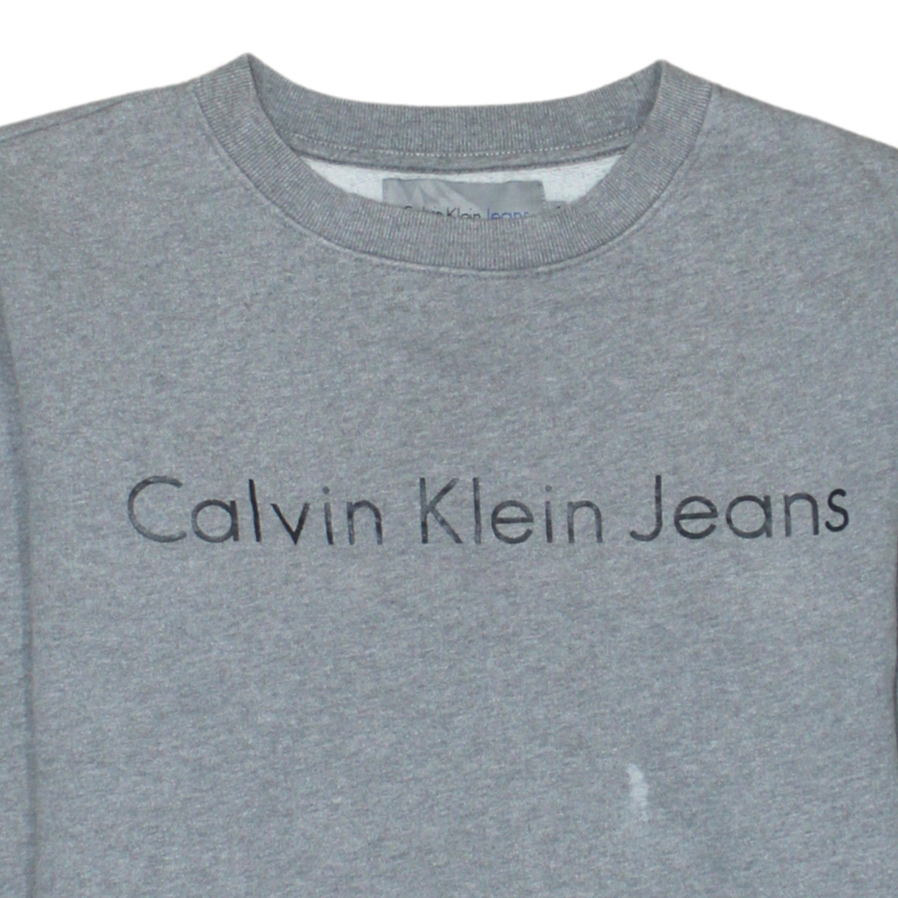 Calvin Klein Jeans Men's Grey Small Pullover Sweatshirt Logo Cotton