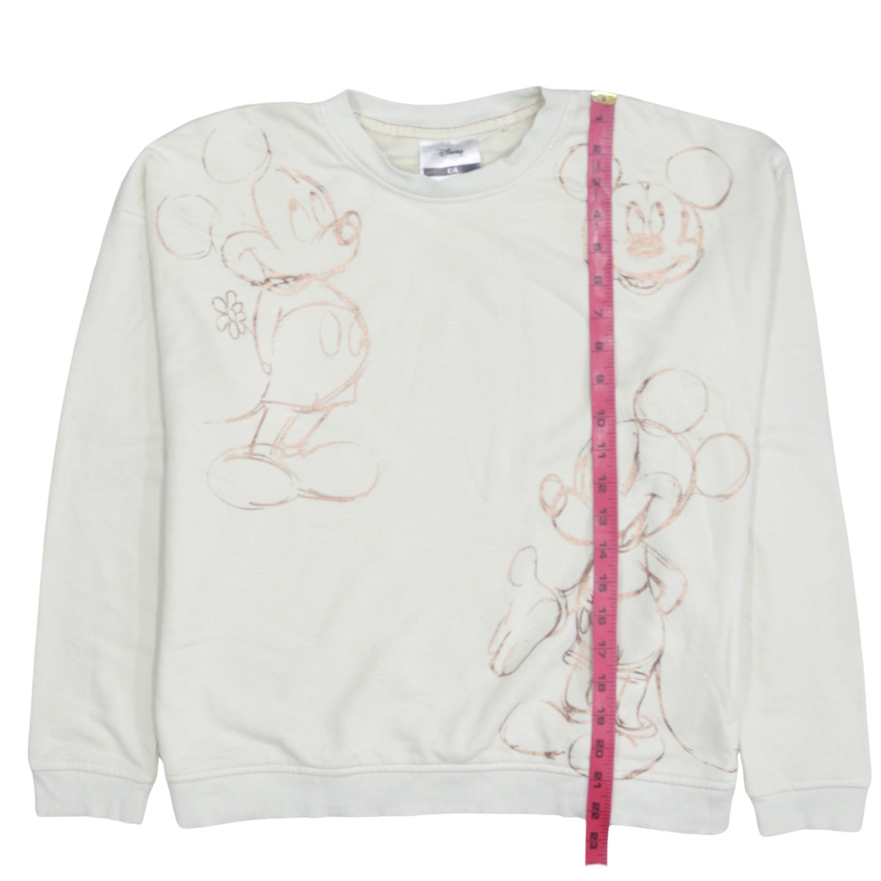 Disney C&A Women White XS Pullover Sweatshirt Mickey Mouse Print
