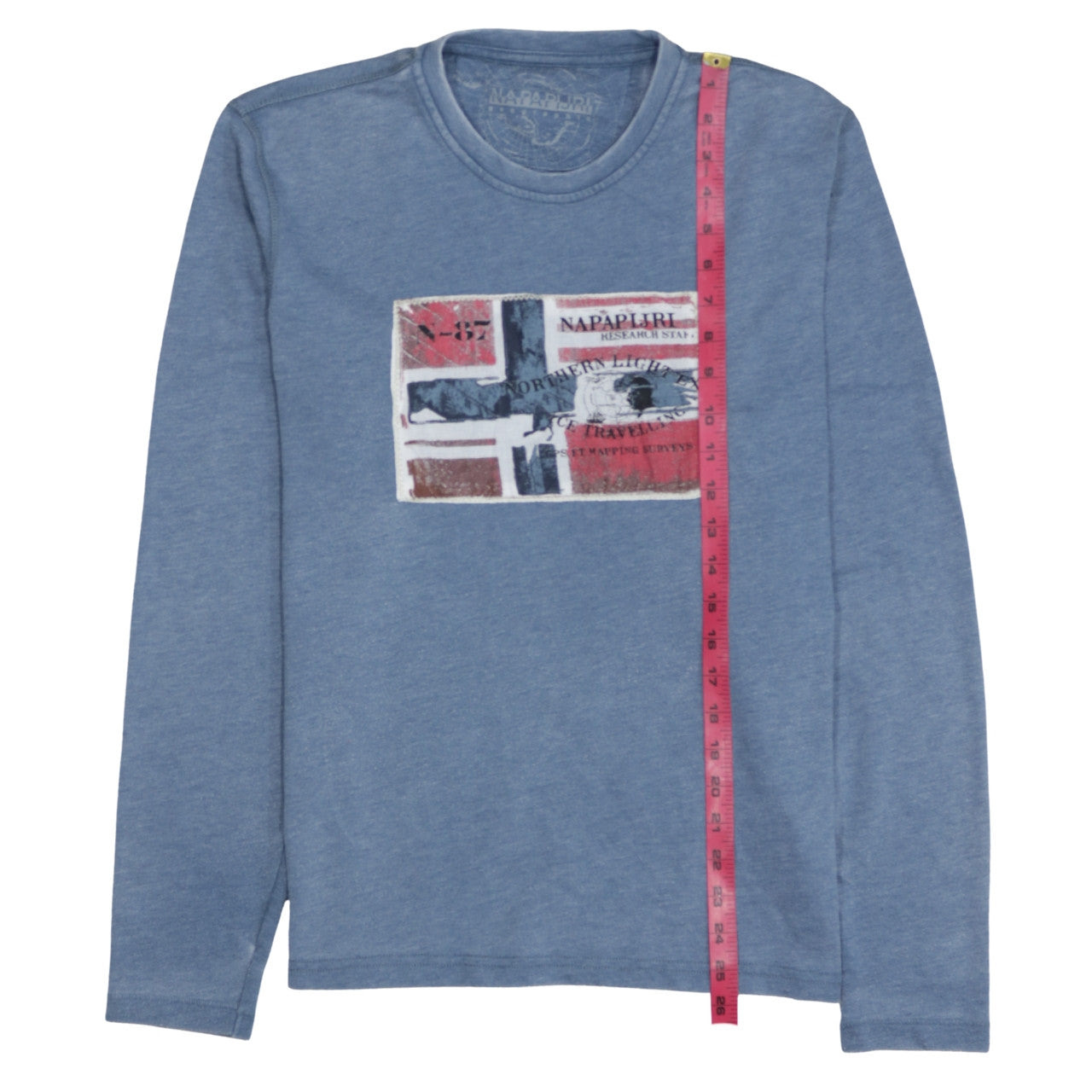 Napapijri Men Blue Medium Pullover Crew Neck Graphic Sweatshirt