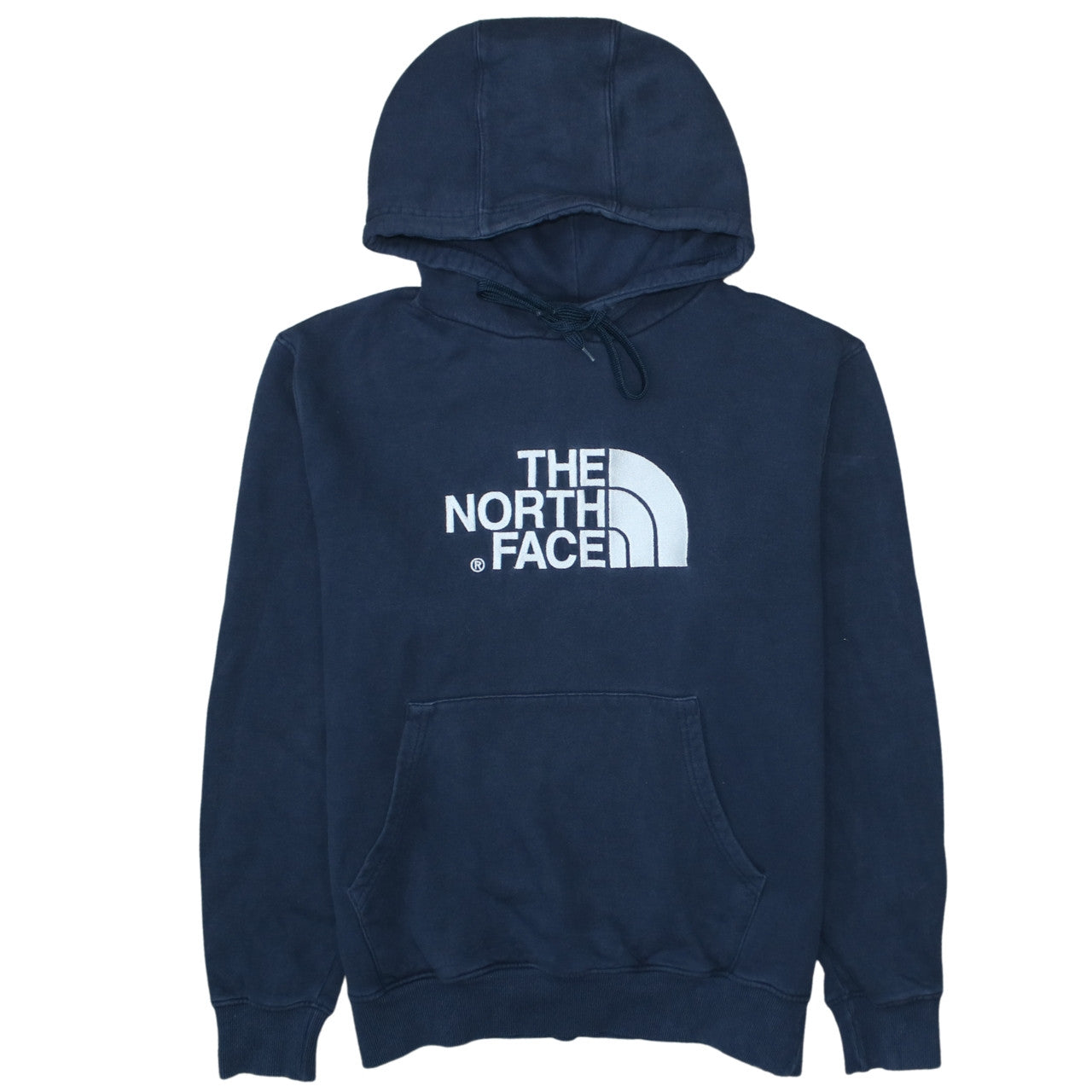 The North Face Men's Blue Pullover Hoodie L Logo Fleece Cotton