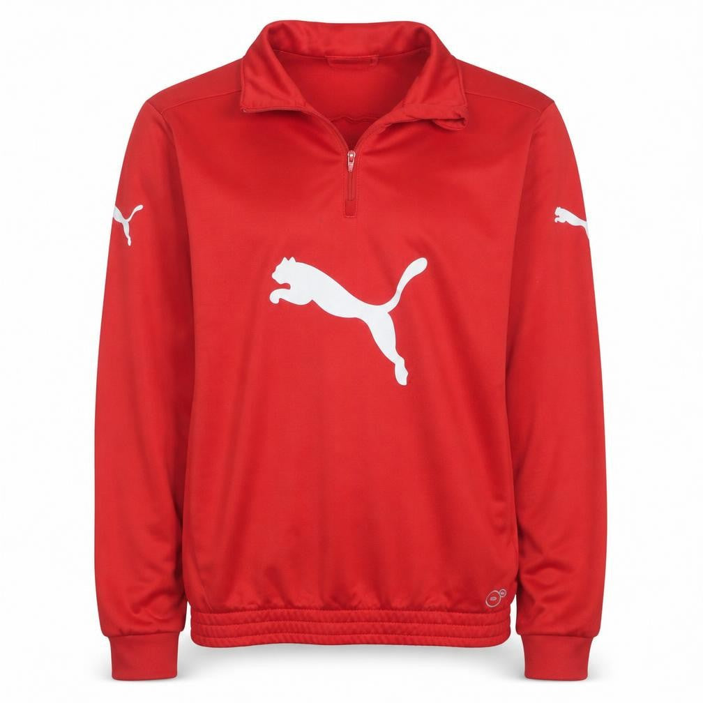 Puma Men's Red XS 1/4 Zip Logo Sweatshirt Top