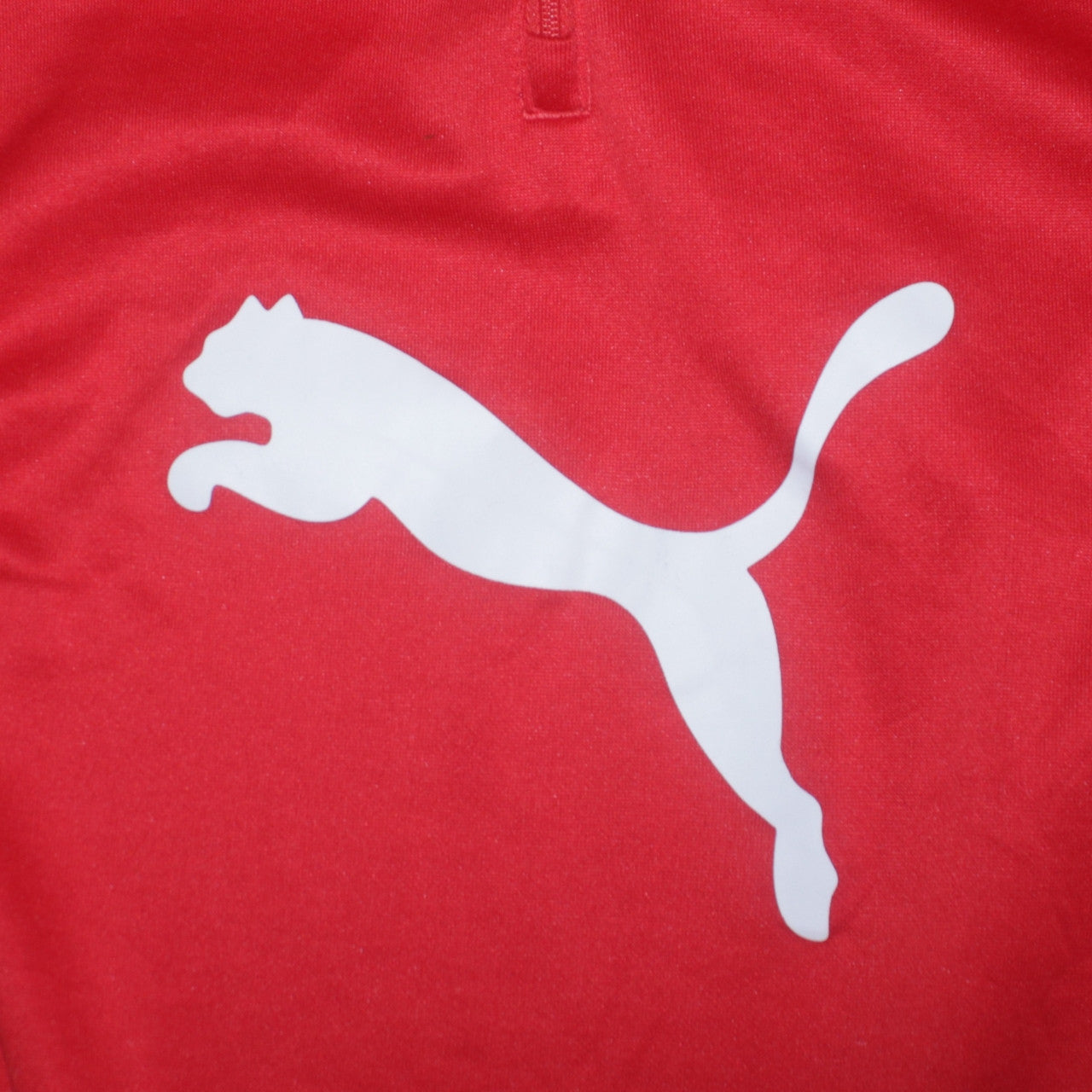 Puma Men's Red XS 1/4 Zip Logo Sweatshirt Top