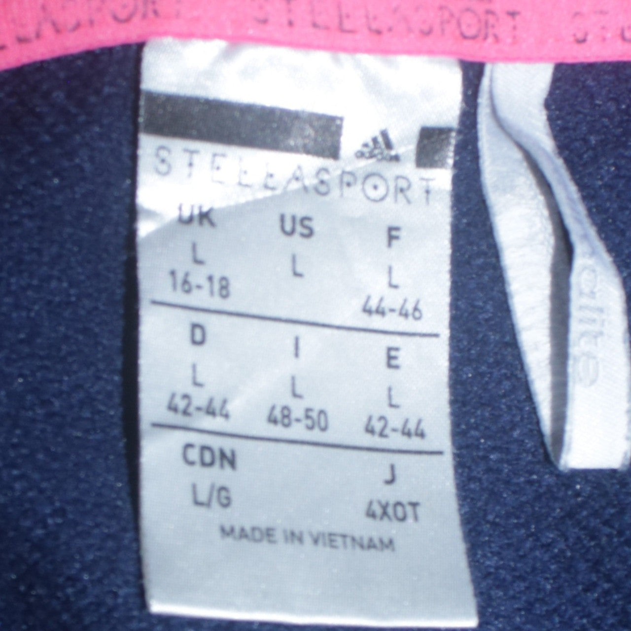 Adidas StellaSport Women's Navy & Pink Pullover Hoodie Size 16-18