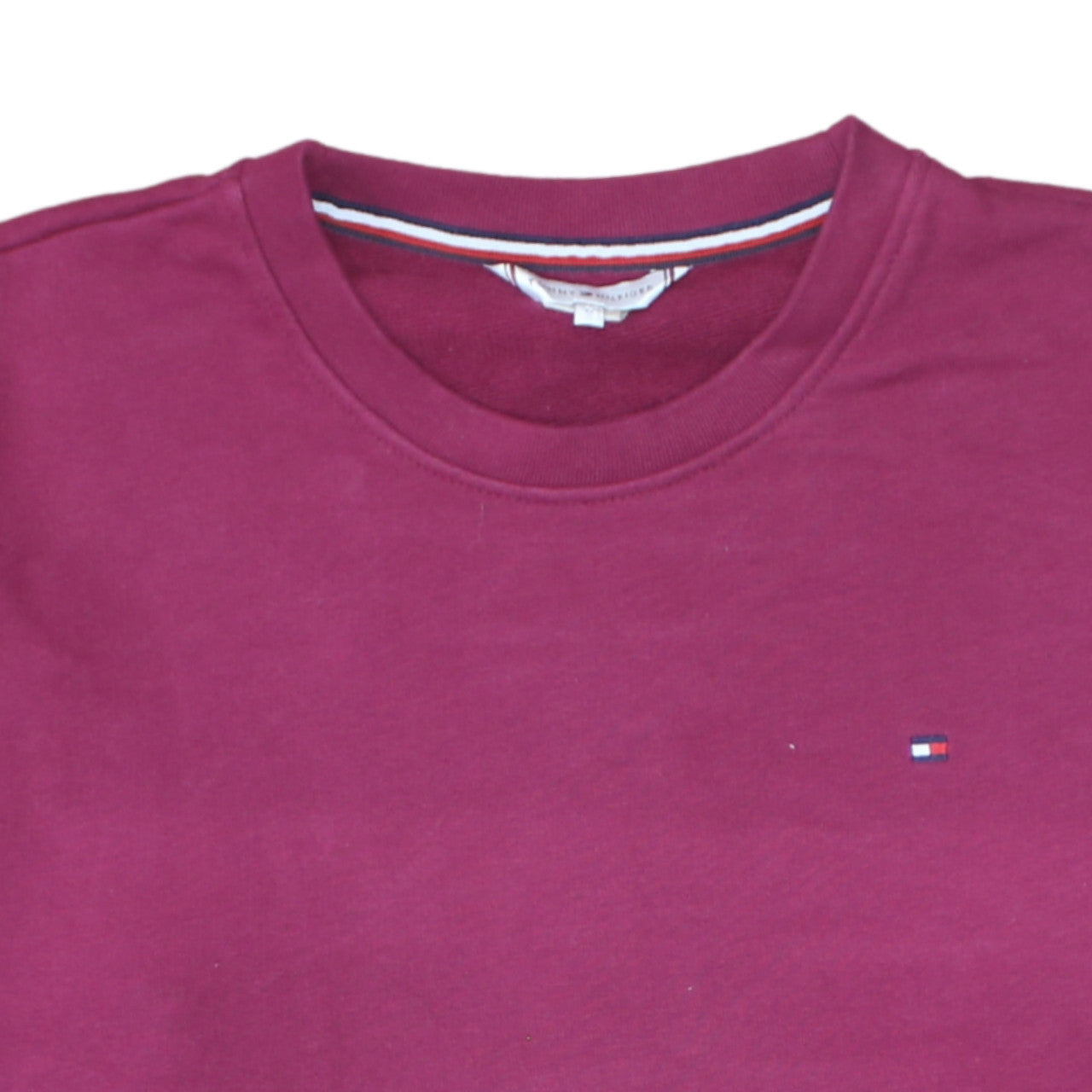 Tommy Hilfiger Womens Burgundy Cotton Sweatshirt M Relaxed Fit