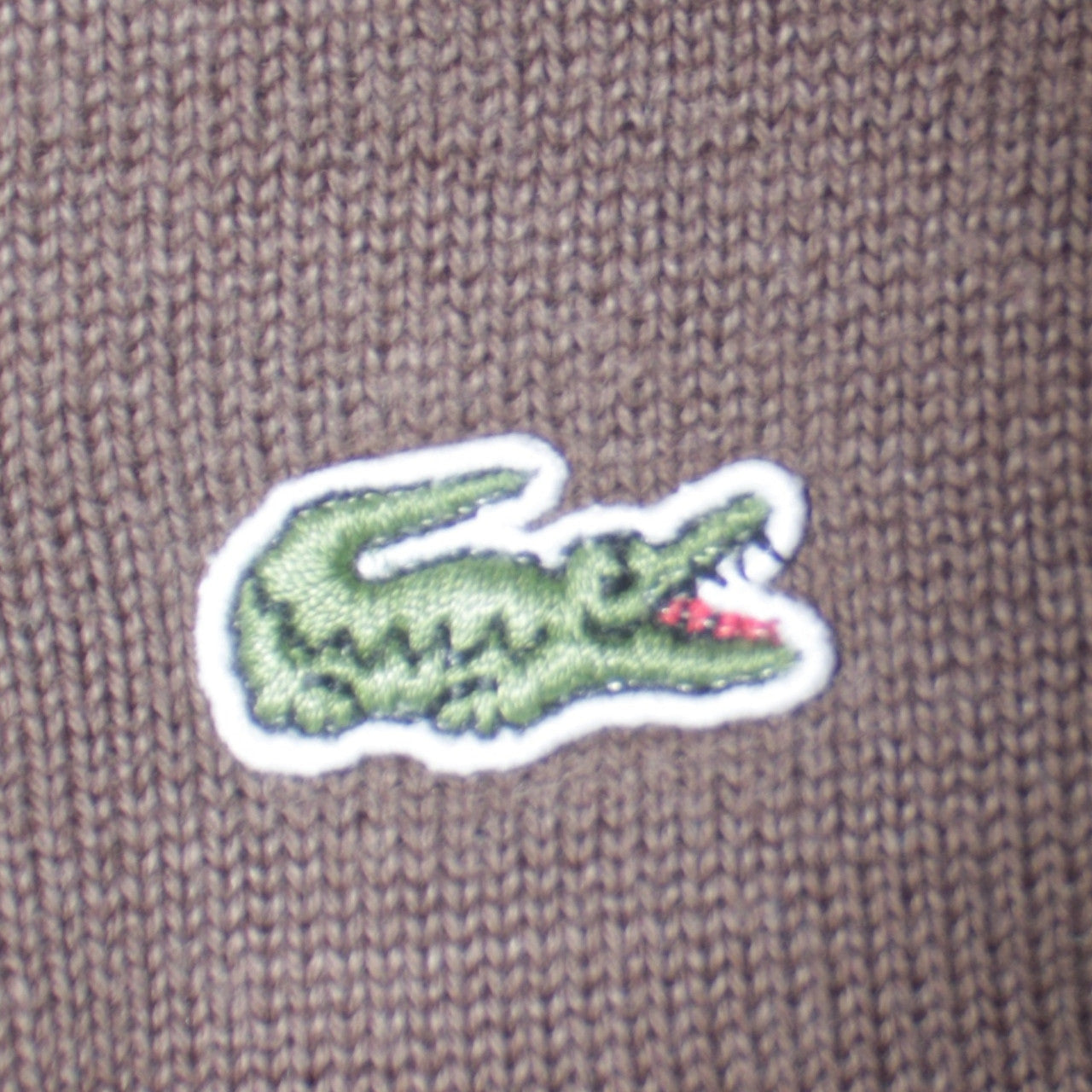 Lacoste Men Brown Cotton V-Neck Jumper Size XL