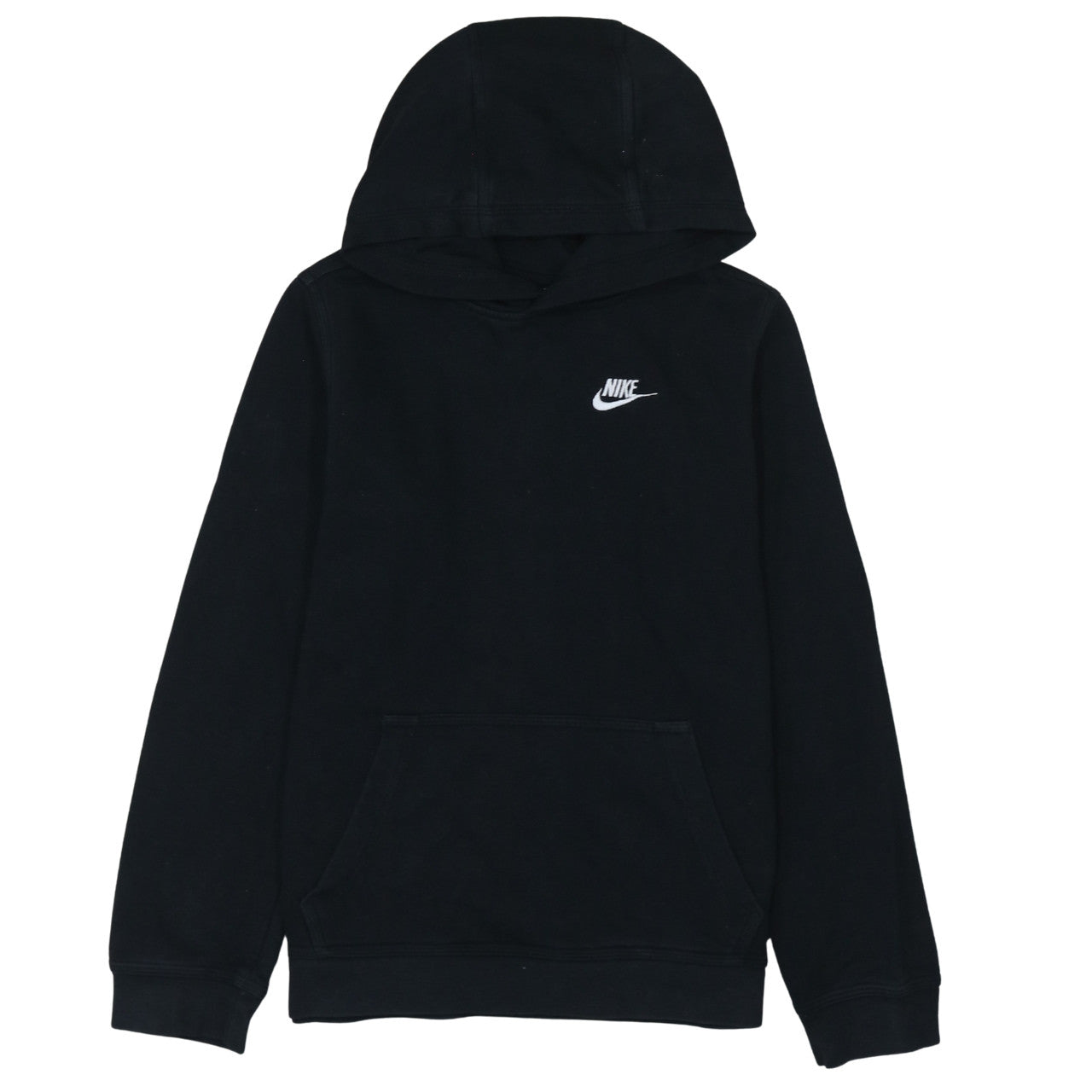 Nike Boys Black Pullover Hoodie XL 158-170cm Cotton Blend Logo Sweatshirt