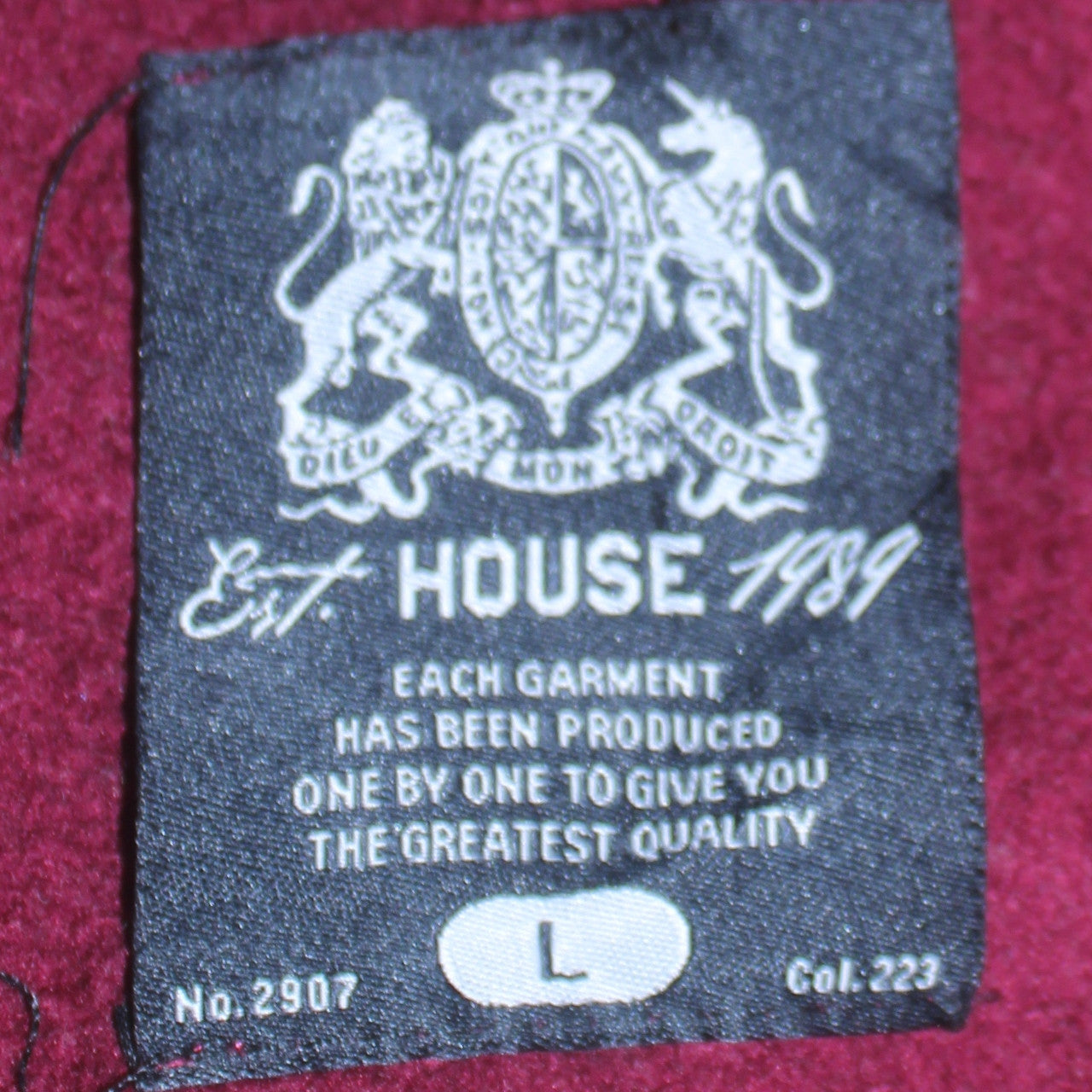 House 1989 Men's Red Pullover Hoodie L Graphic Sports Style