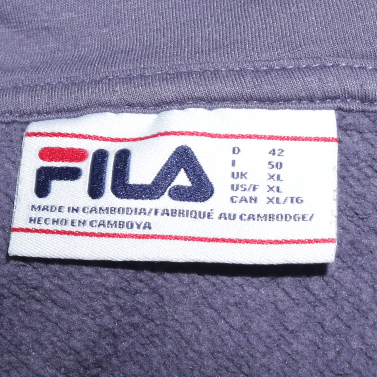FILA Men's Blue Pullover Hoodie XL Regular Fit Fleece Sweatshirt