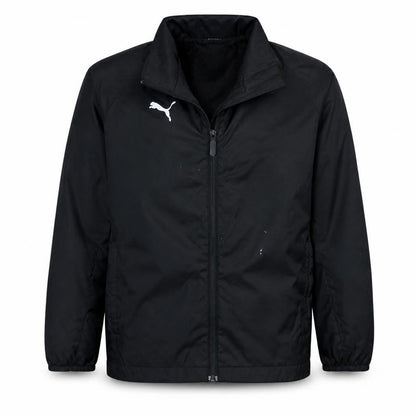 Front view of Puma boys’ black 12-13 years track jacket full zip sports outerwear