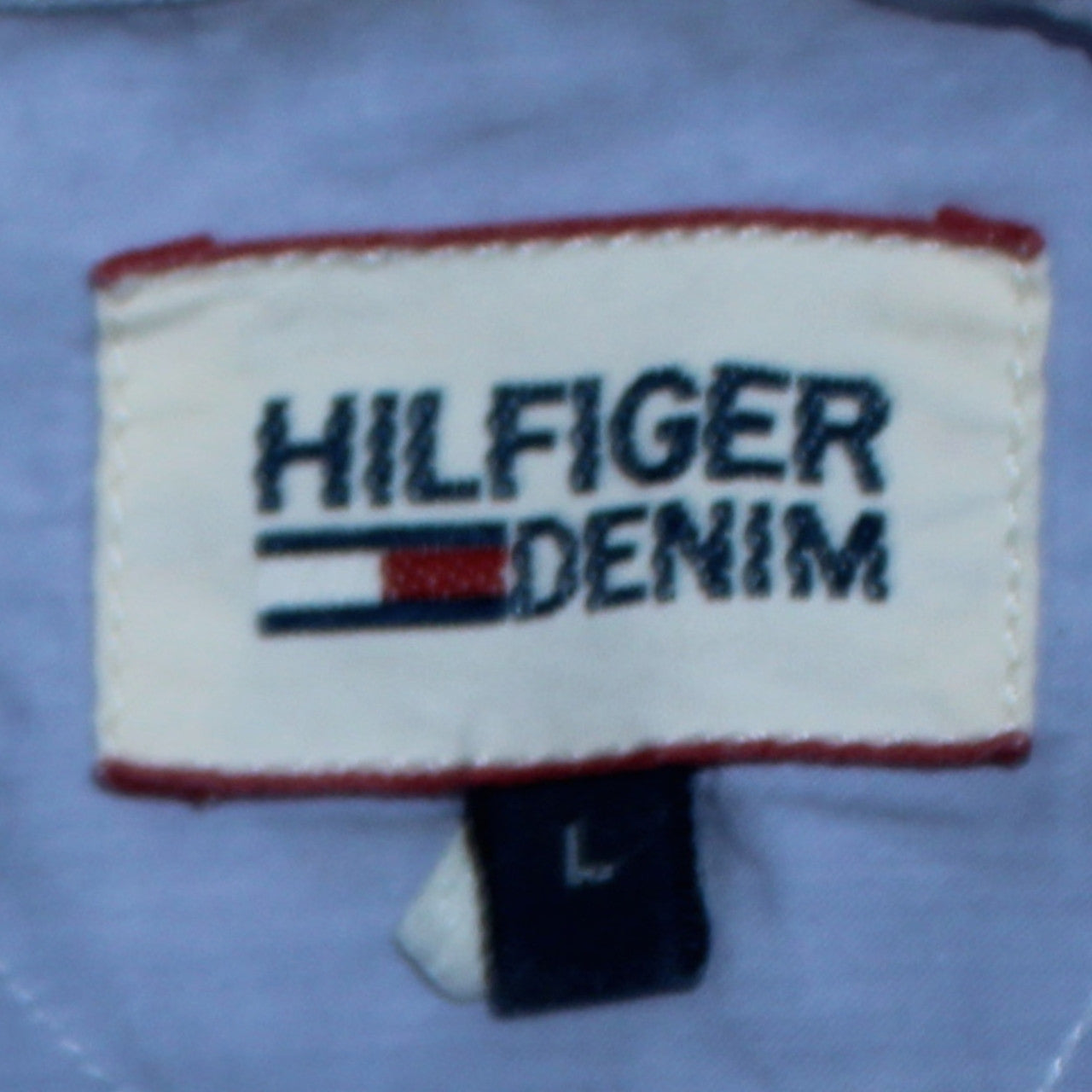 Hilfiger Denim Men's Blue Striped Button-Down Cotton Shirt Size L