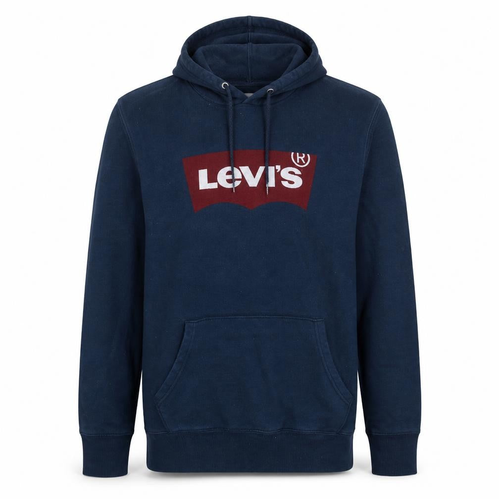 Levi's Men's Blue Pullover Hoodie M Logo Fleece Sweatshirt