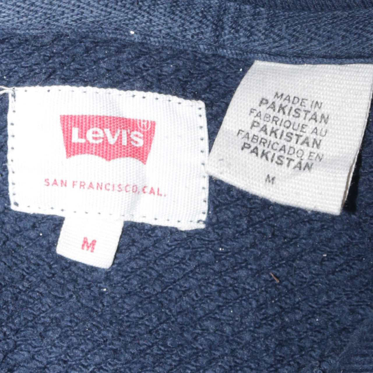 Levi's Men's Blue Pullover Hoodie M Logo Fleece Sweatshirt