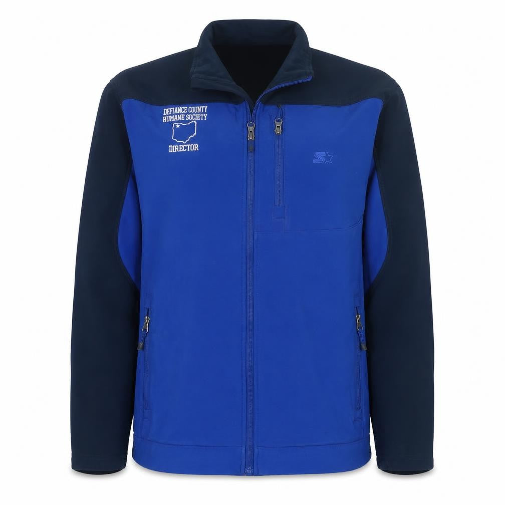 Starter Men's Blue Full Zip Softshell Jacket M (38-40) Defiance County Director