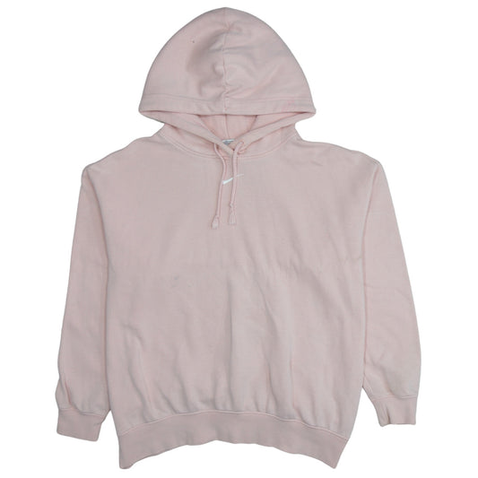 Nike Womens Pink Pullover Hoodie M Cotton Blend Casual Sweatshirt