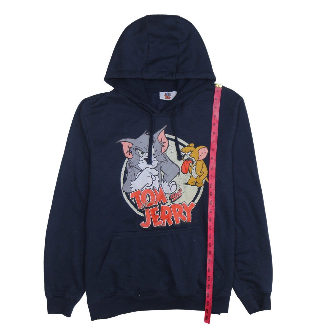 Tom and Jerry Men’s Blue XL Pullover Hoodie Graphic Print